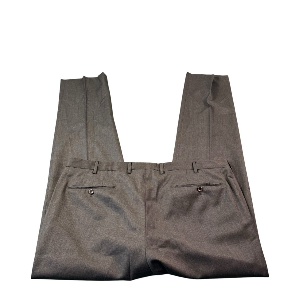 Incotex Solid Brown Flat Front Super 100s Wool Me… - image 3